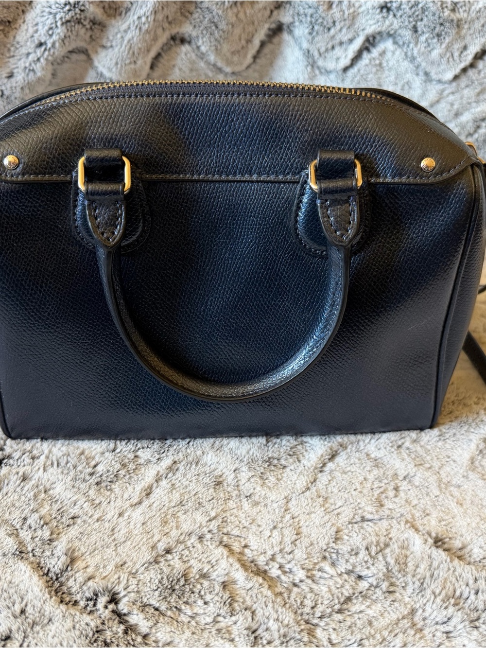 Coach Mini Bennet Navy Metallic Leather Crossbody Bag with Removable Strap - Picture 4 of 10